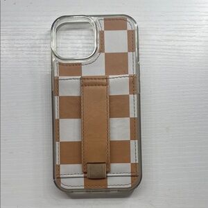 Checkered Brown and White Phone Case